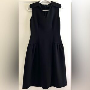 CO Collections Sleeveless Black Crepe Midi Dress Size Small